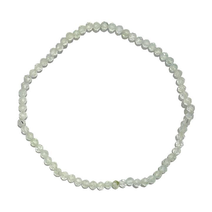 Foliesbijoux - Wholesale Beaded Bracelet - 3mm Prehnite A+ Faceted Bracelet