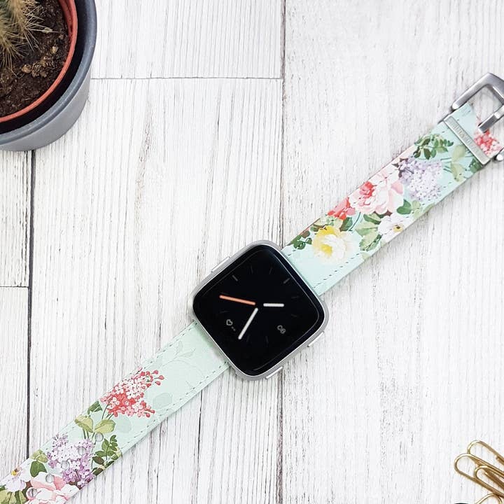Leather Fitbit Versa Watch Strap Blossom Style for wholesale by Inky Goat