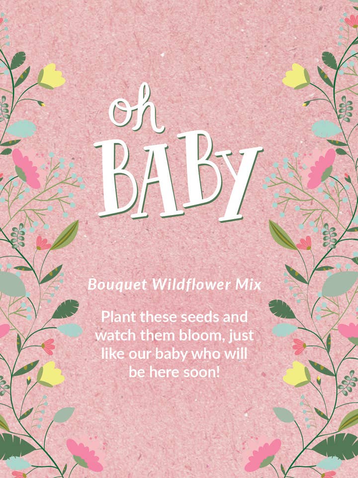 Oh Baby Shower Pink - Bouquet de graines de fleurs sauvages pour la vente par Bentley Seed Co.
