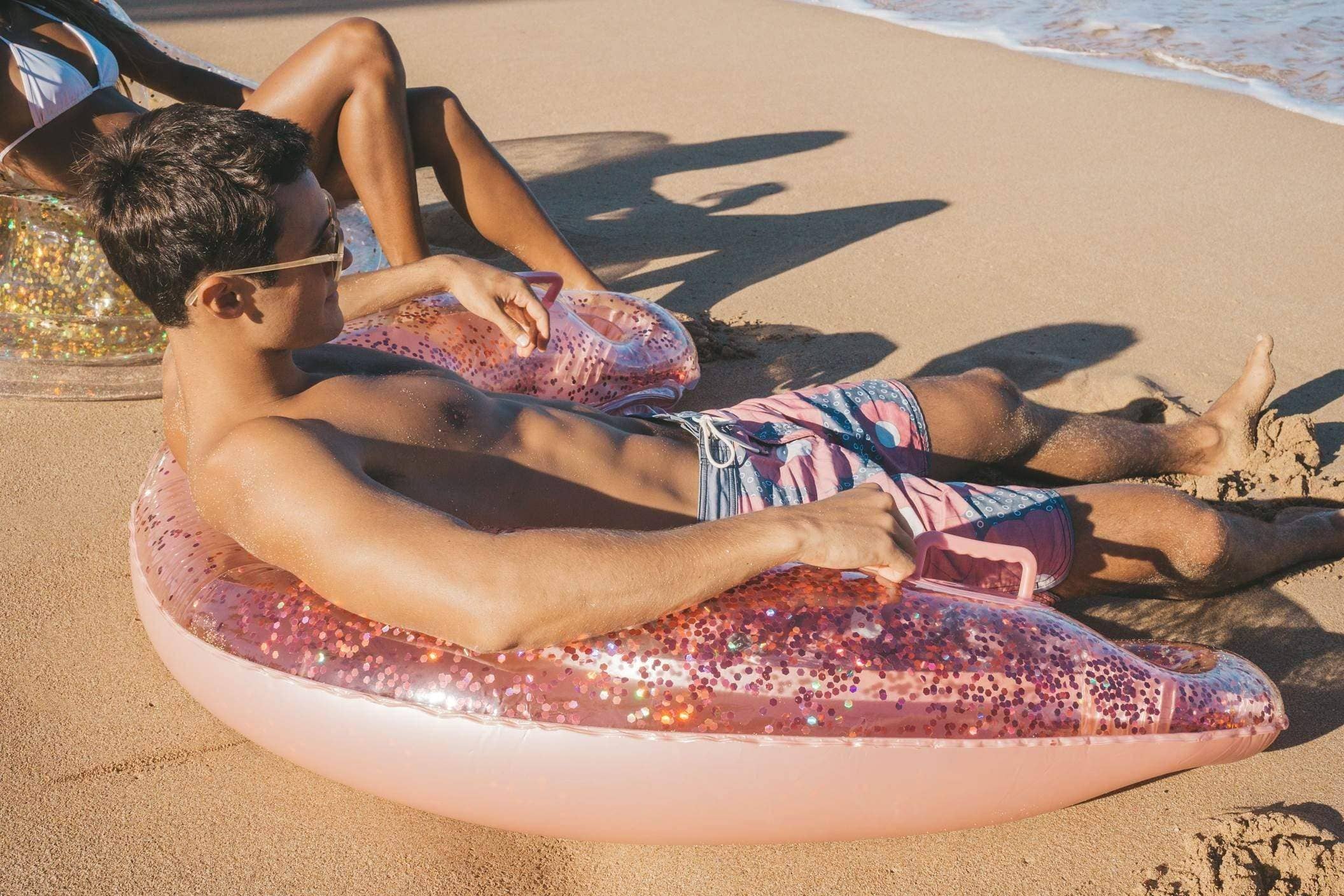 PoolCandy - Vente Jeu gonflable - Chaise de soleil gonflable Rose Gold Glitter Jumbo Size PoolCandy6