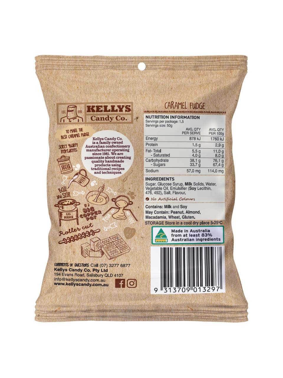 Kellys Candy Co. - Wholesale Fudge - Caramel Fudge - Snack Pack 75g (1)2