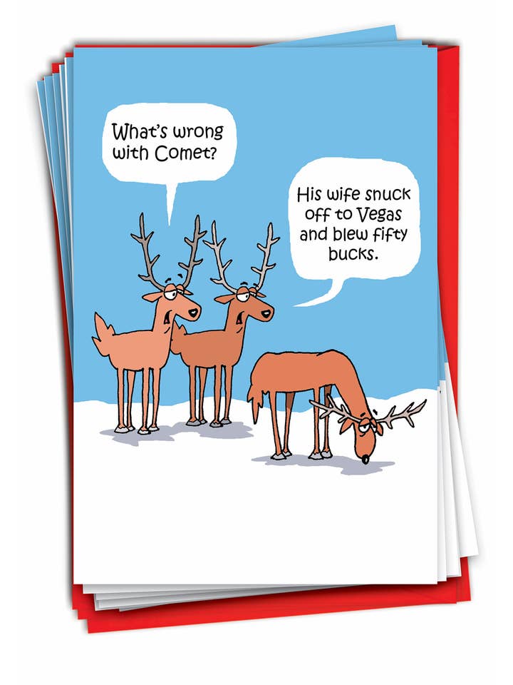 Schachtel mit 12 Weihnachtskarten - Comet's Problem für den Großhandel von NobleWorks