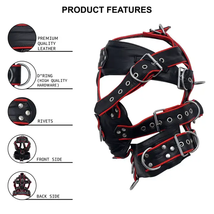 The Master Tanners - Wholesale Sex Toy - Leather Head Harness Hood Fetish Face Muzzle3
