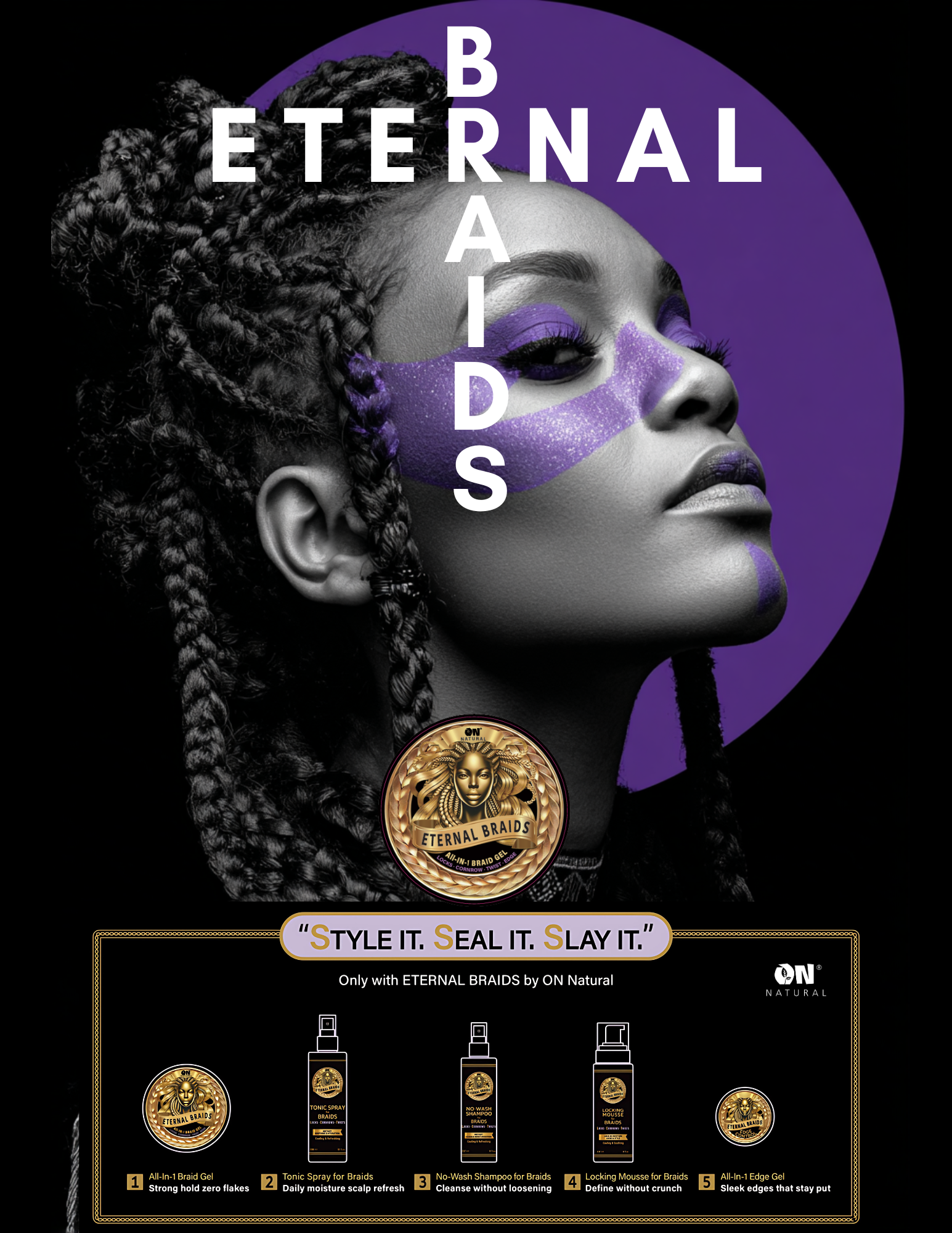 ON Natural USA - Wholesale Hair Styling Gel/Mousse - ON Natural - Eternal Braids - All-In-1 Braid Gel5