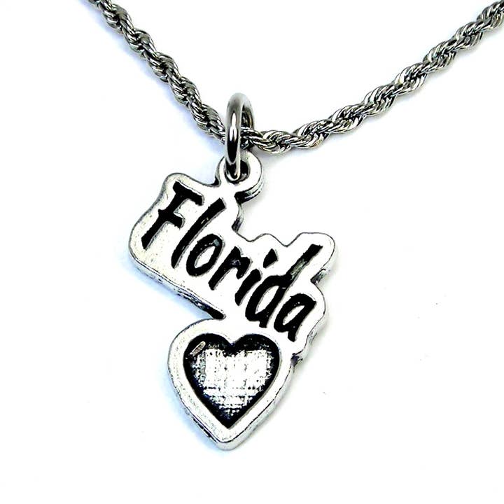 Florida state kærlighed Charm halskæde for engroshandel hos Chubby Chico Charms