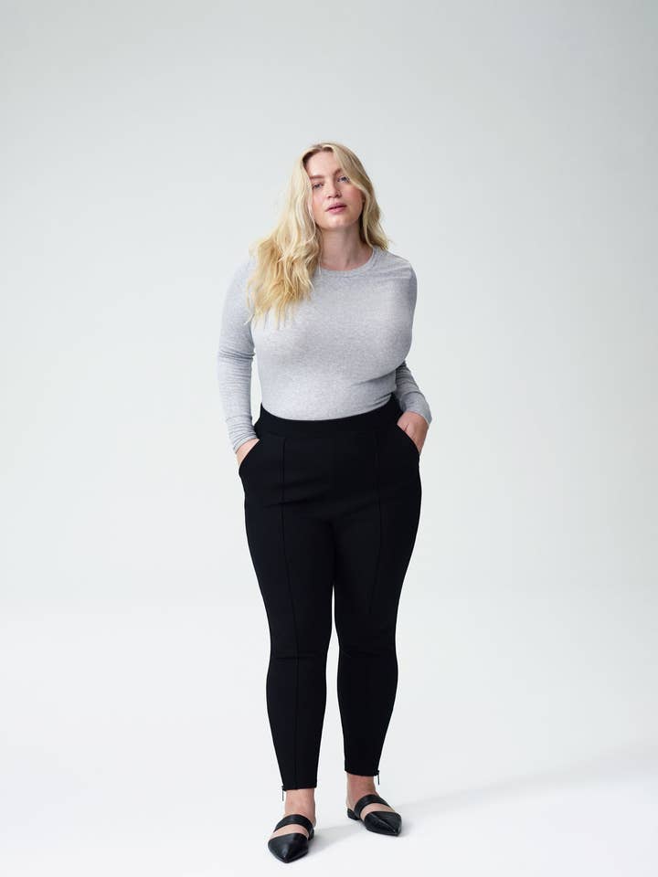 Moro Pintuck Pocket Ponte Pants - Black for wholesale by Universal Standard