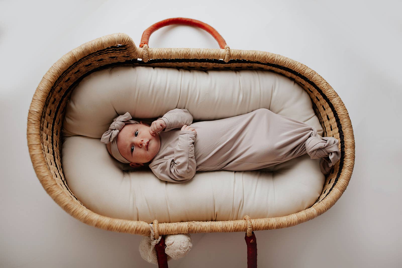 Three Little Tots - Wholesale Babygown - Baby - Harbor Mist Taupe Knotted Gown23