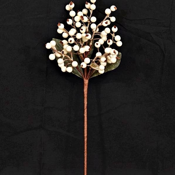 29381- 15in Pycanthus Berry Bush-Cream- for wholesale by Holiday Depot Inc.