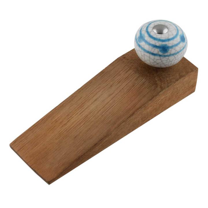 50 Piece Wood Stripe Dotted Crackle Door Stopper Wedge for wholesale by Daana Paani LLC