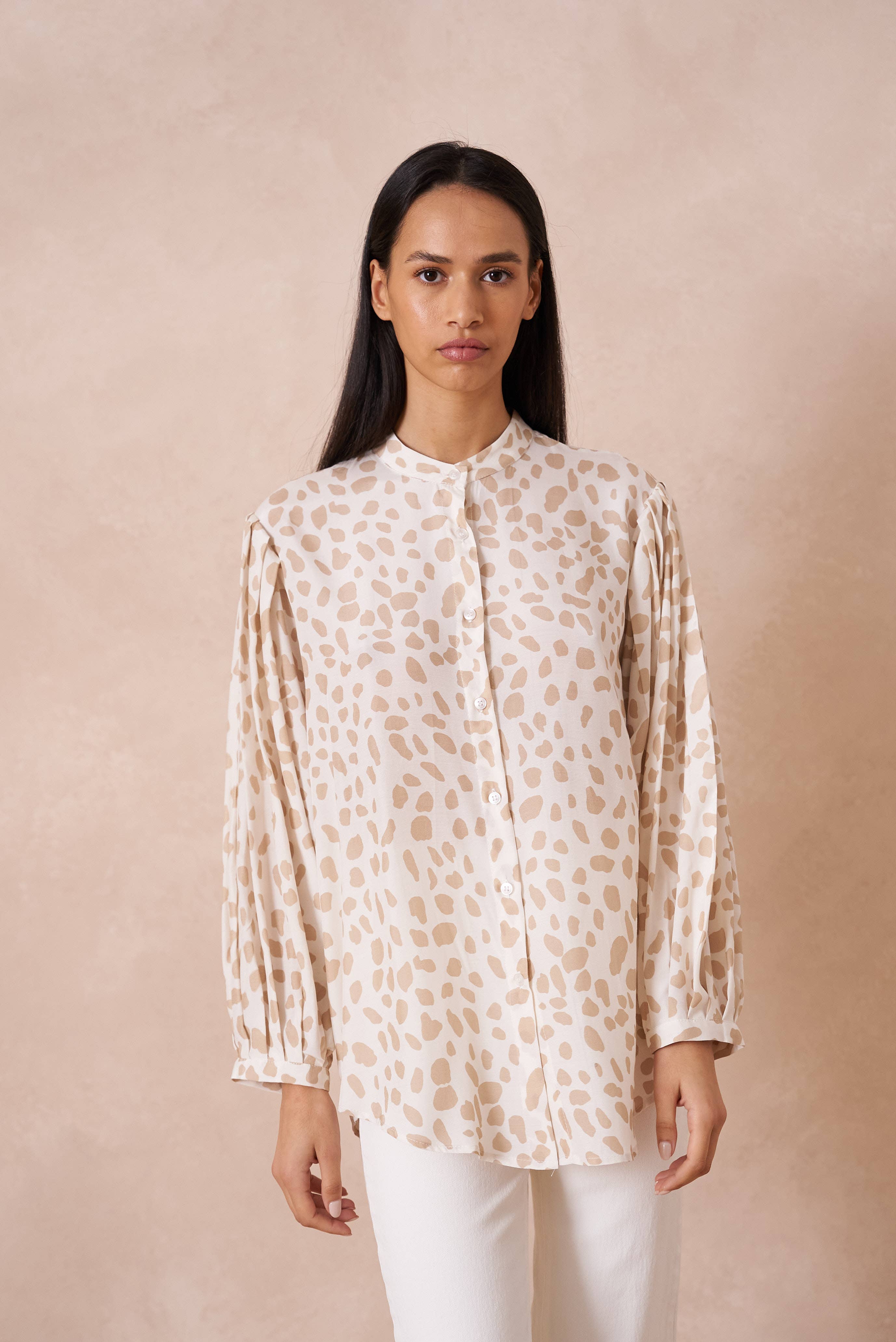 Attentif Paris - Wholesale Button Down Shirt - Women's - Leopard print shirt with officer collar10