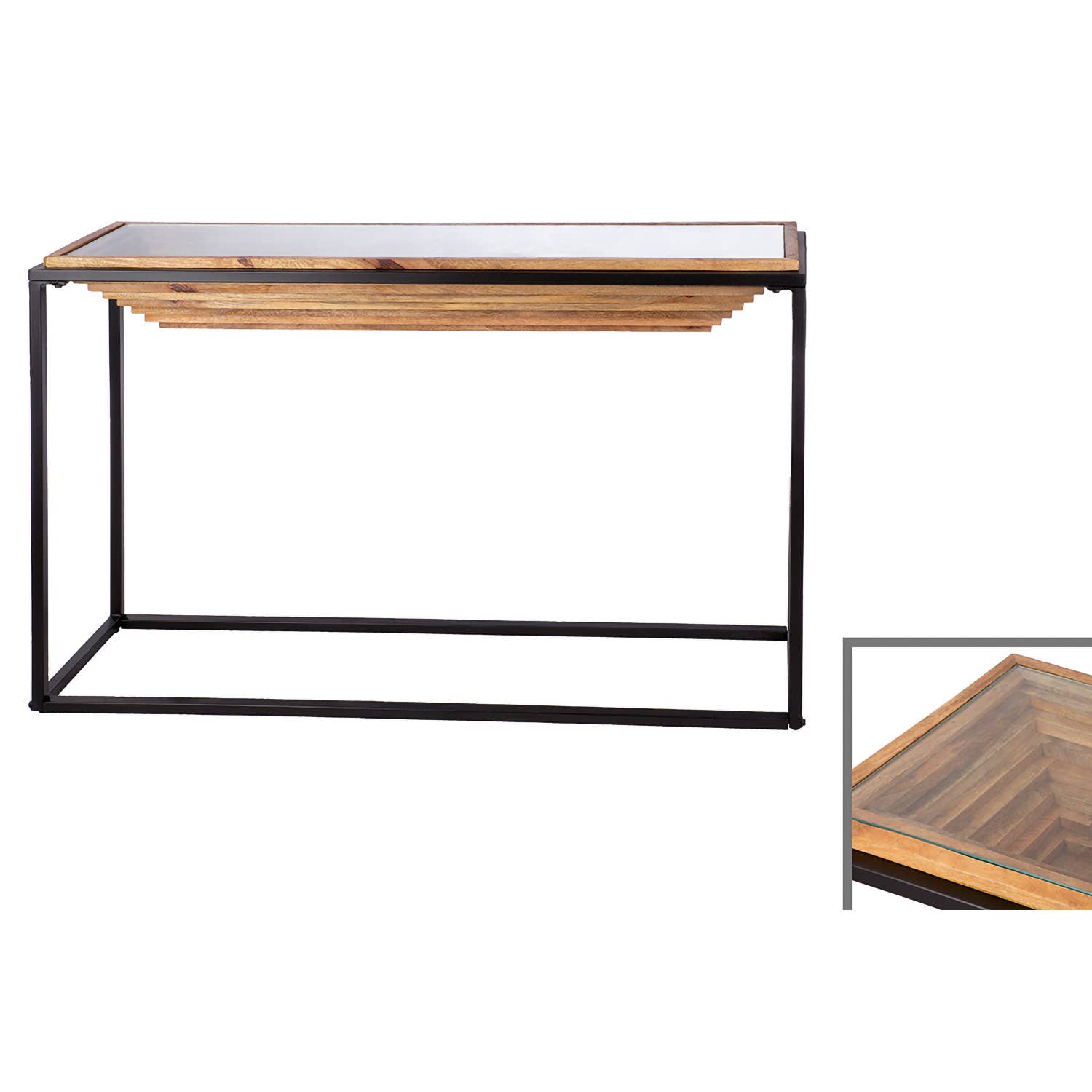 brown black Moorea rectangular sideboard, h.77 cm for wholesale on Faire2