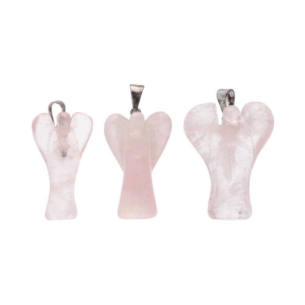 Vives de la Cortada S.L - Vente Breloques/médailles personnalisées - Pendentif ange en quartz rose1