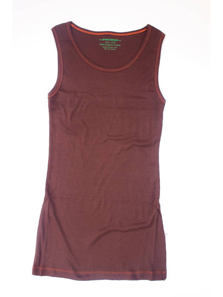 Two Owls - Wholesale Tanktop - Dames - Bruin/oranje tanktop voor dames