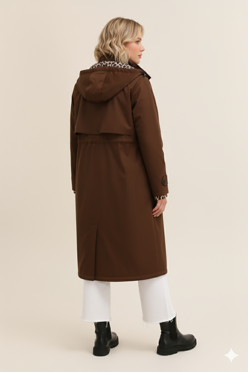 Attrait Paris - Wholesale Raincoat - Women's - Long and elegant raincoat with leopard lining - plus sizes4