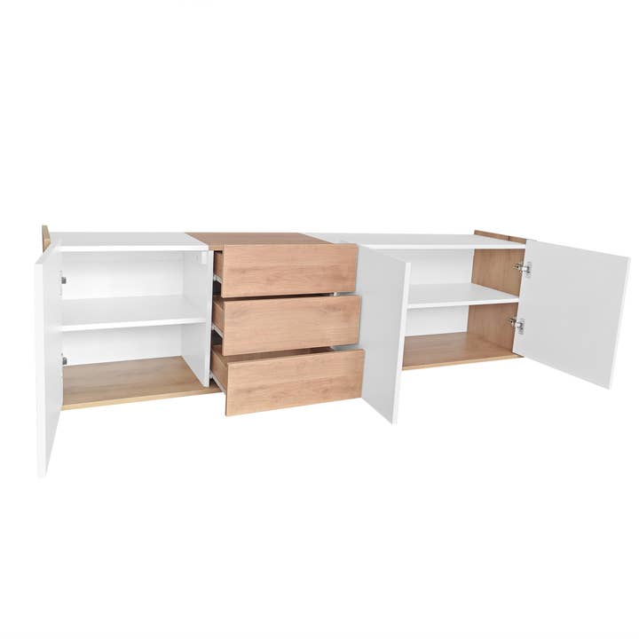 Urban Meuble - Wholesale Console Table - White and wood TV stand with 3 doors and 3 drawers11