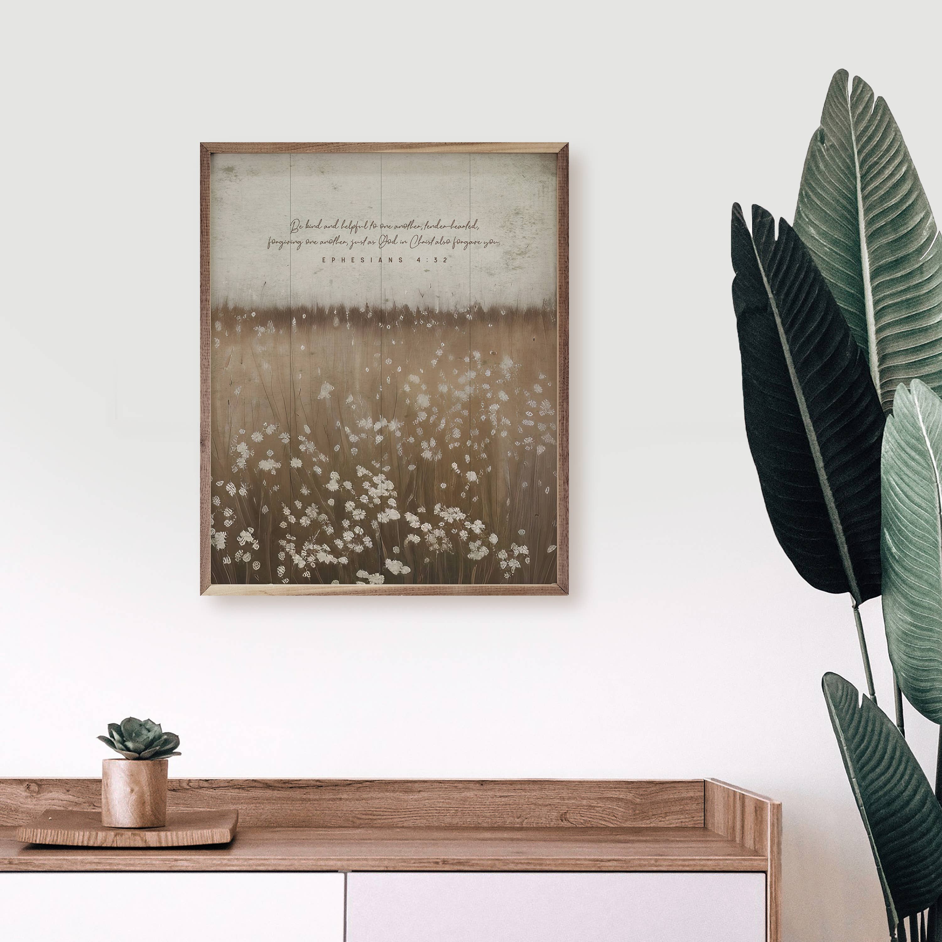 Kendrick Home - Wholesale Sign - Be Kind And Helpful Flower Field Ephesians 4 322