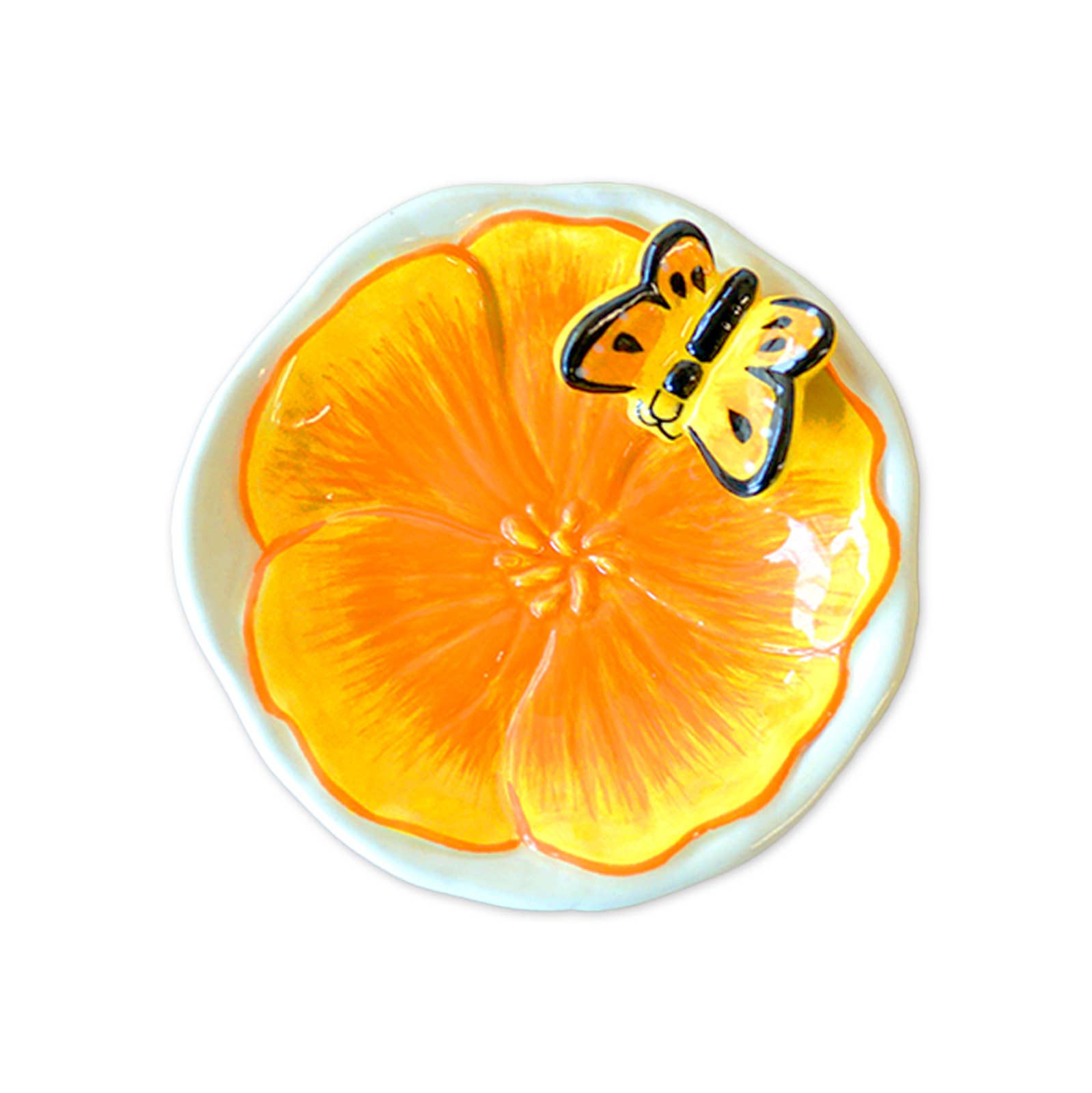 SF Mercantile - Wholesale Jewelry Dish - Golden Poppy Trinket Tray with Butterfly1