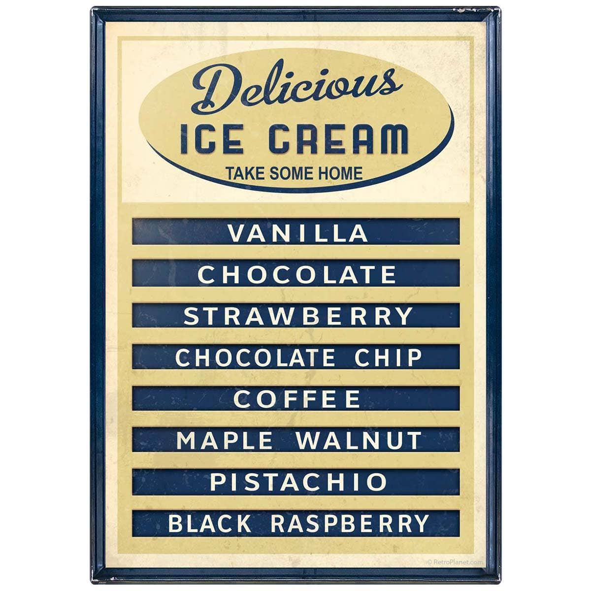 RetroPlanet - Wholesale Wall Decal/Stickers - Delicious Ice Cream Flavors Menu Wall Decal0