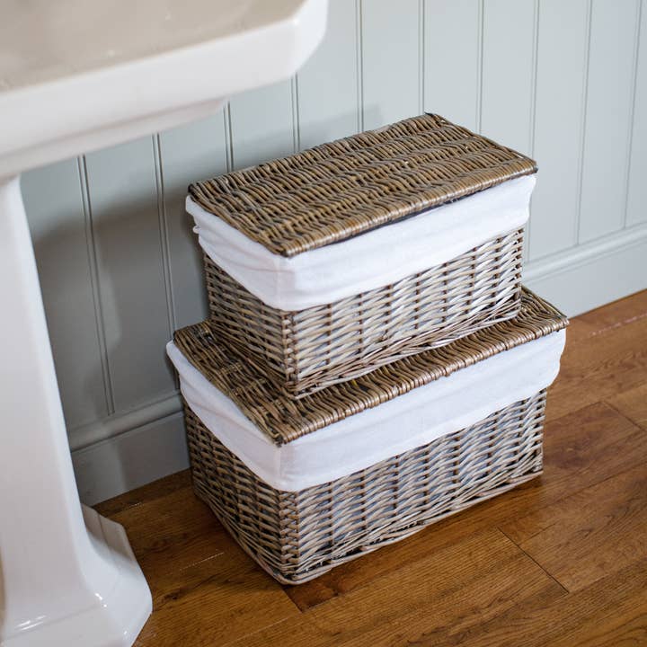Arthur Cameron - Wholesale Basket - Natural Wicker Storage Basket Hamper with Lining & Lid1