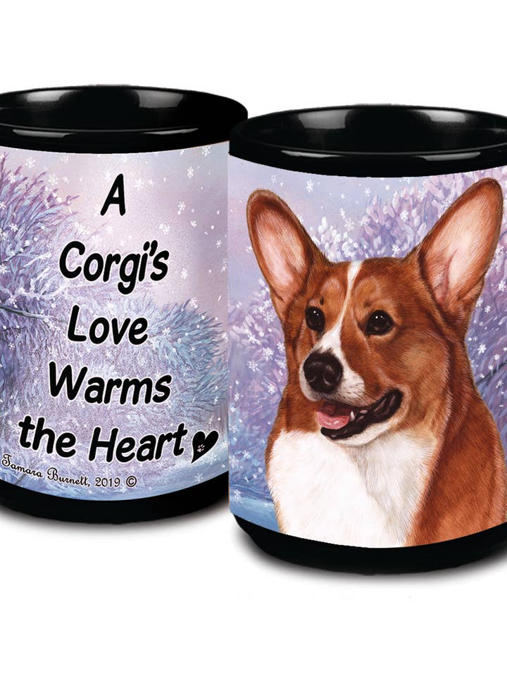 Corgi Pembroke - Tazza da caffè nera, colore: rosso/bianco per la vendita all'ingrosso da parte di Pet Gifts USA, LLC