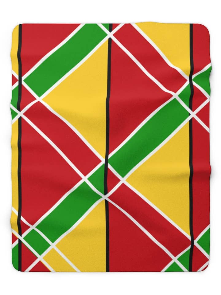 Guyanese Swag™ Eisgold & grüne Sherpa-Fleecedecke für den Großhandel von Guyanese Swag