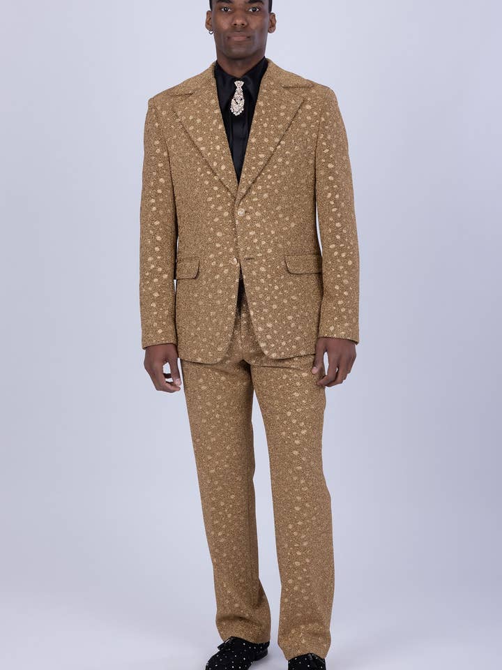 BARABAS - Venta al por mayor Conjunto de vestir - Hombre - Traje de Hombre con Lunares Geométricos y Solapa de Muesca 5SU3423