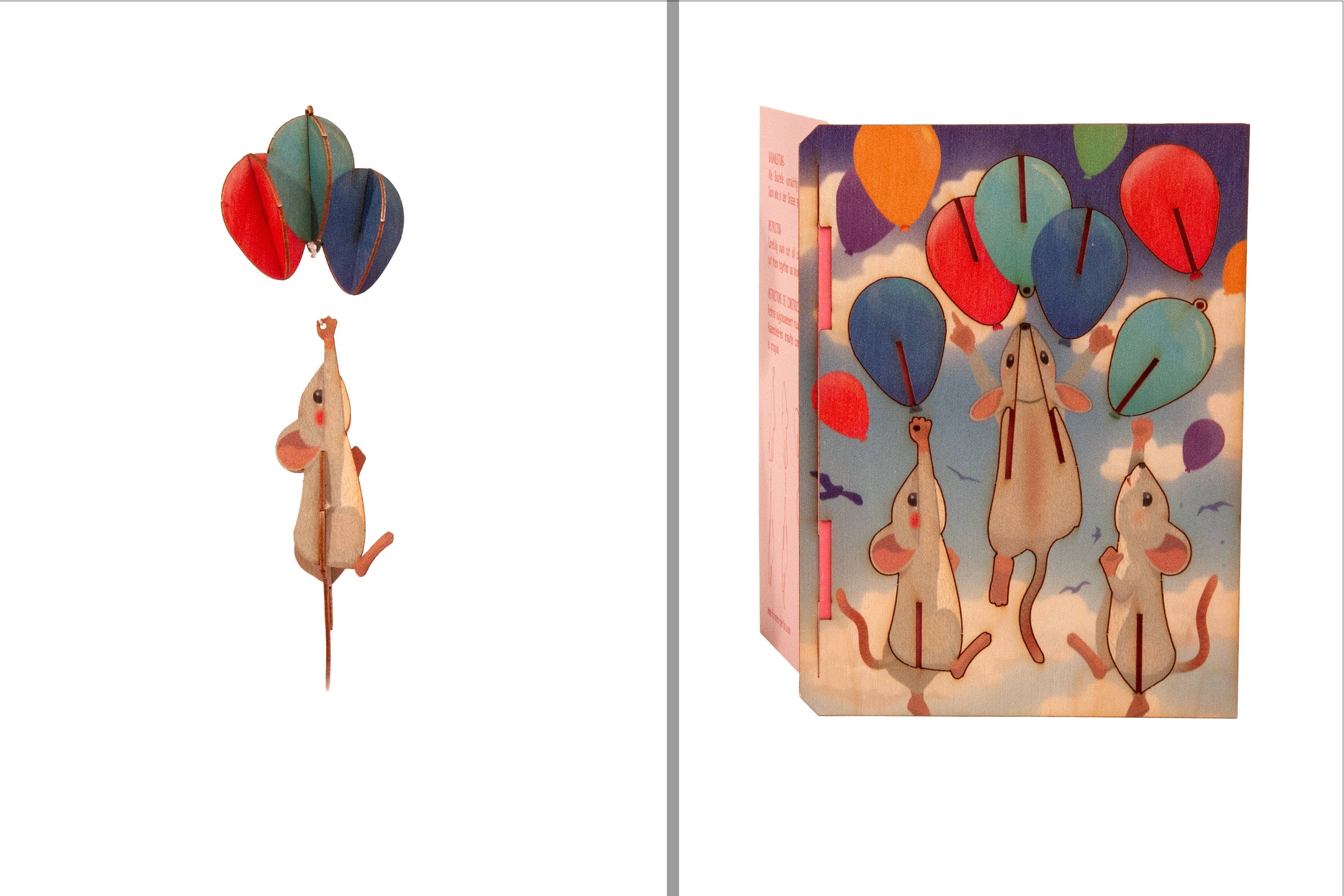 Formes Berlin GbR – postal de felicitações por atacado – Cartão de saudação decorativo 3D de rato1