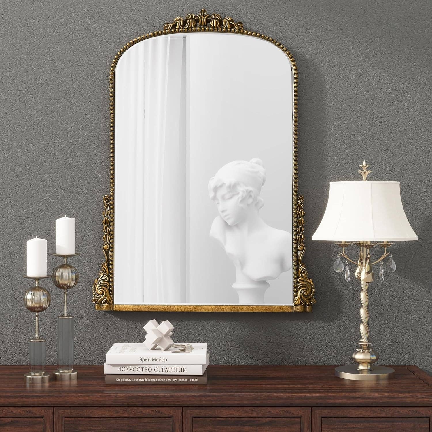 Antique Gold Baroque Wall Mirror 31.5 Inch By 23.6 Inch for wholesale on Faire2