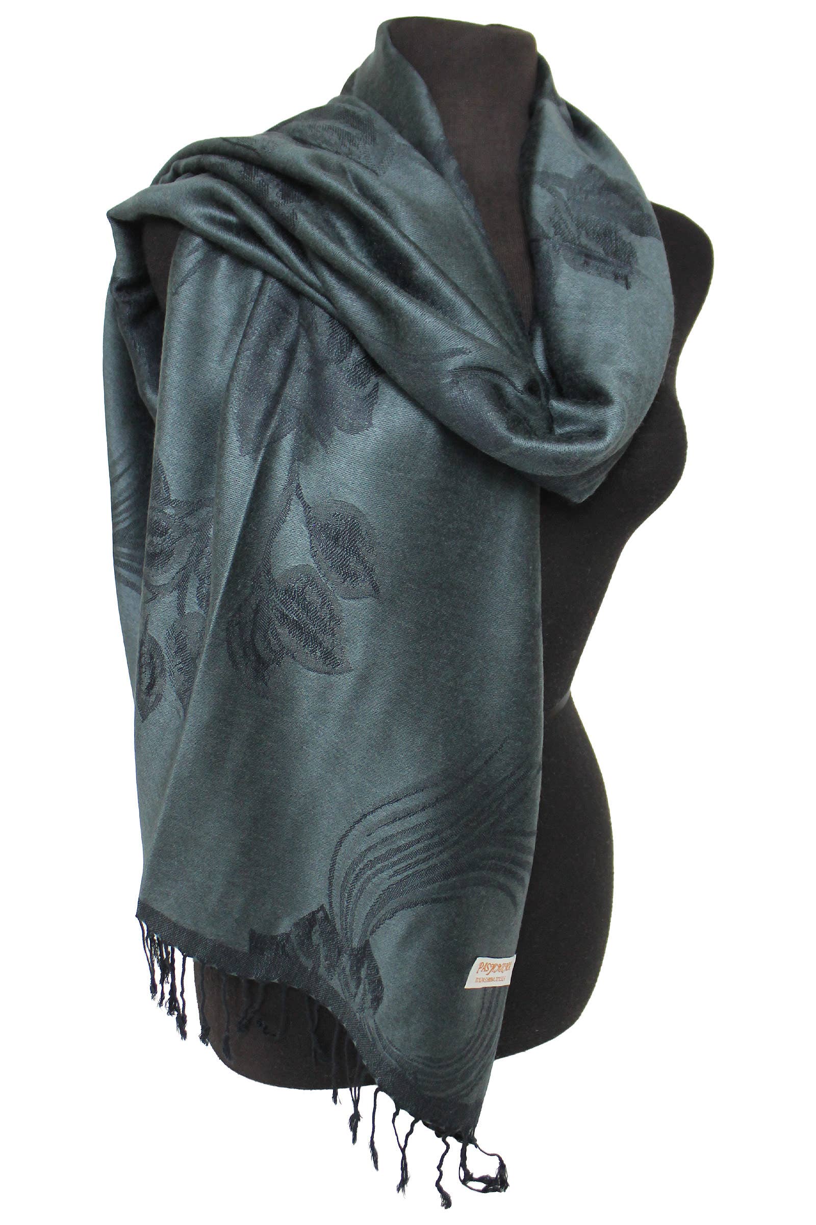 Cap Zone - Wholesale Scarf - Women's - Rose Floral Faux Silk Pashmina Wrap Scarf6