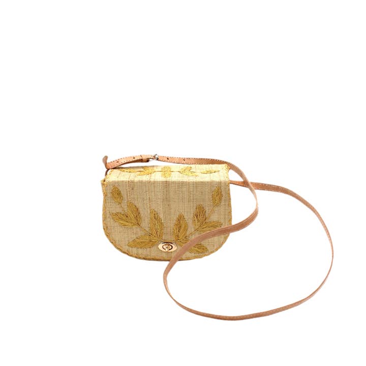 Shebobo - Wholesale Crossbody Bag - Women's - 70's Embroidered Vines Straw Crossbody Bag