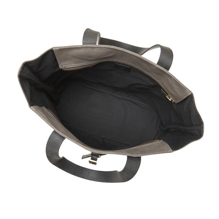 Clava Leathergoods and Accessories - Vente Tote bag – femme - Cabas en toile cirée et cuir - Gris-Noir2