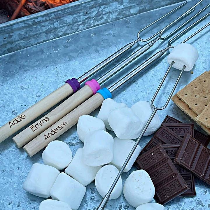Personalized Roasting Sticks for wholesale by Monroe Meadow Boutique