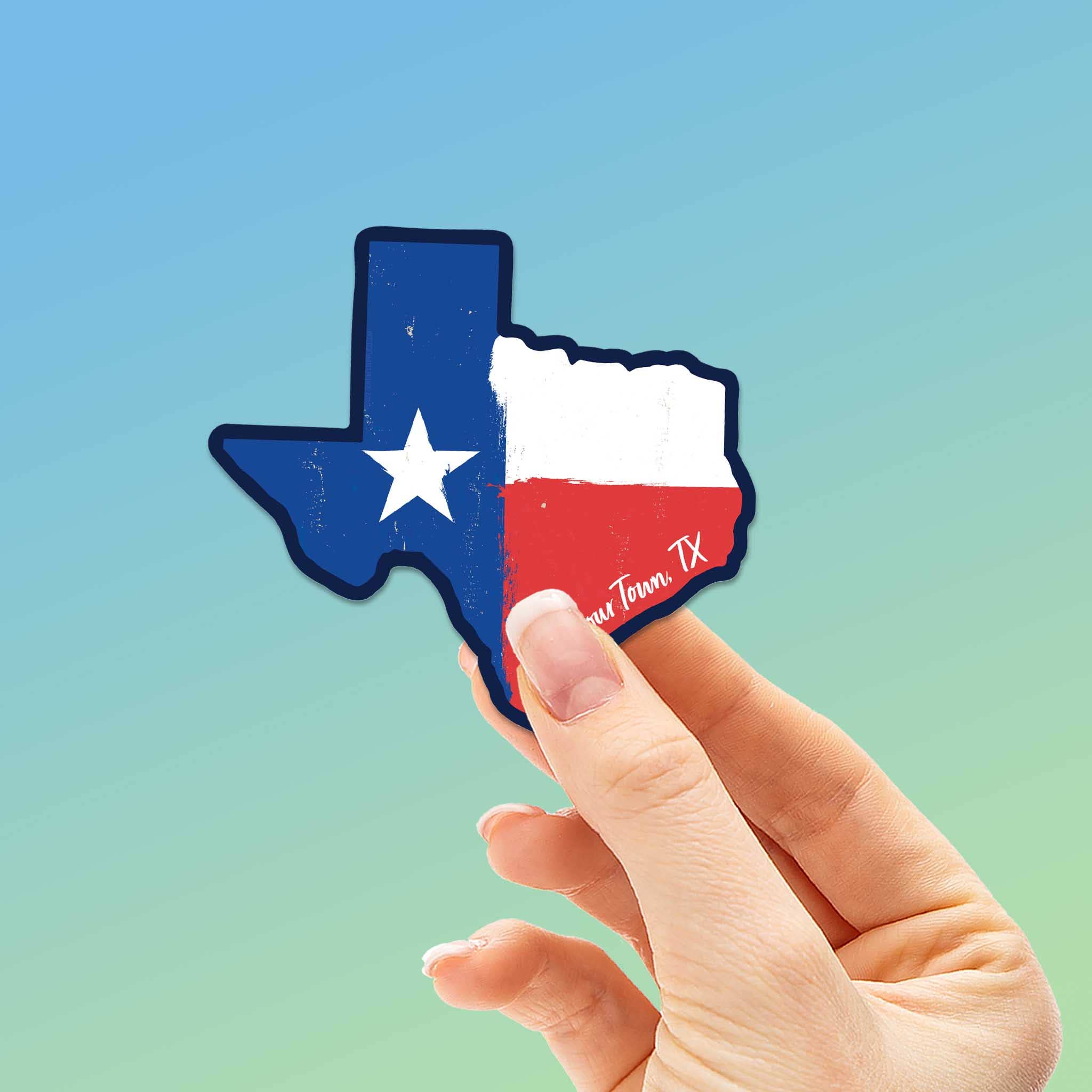 Sentinel Supply - Wholesale Sticker - Custom Texas Flag Bumper Stickers - TX Name Drop Decals0
