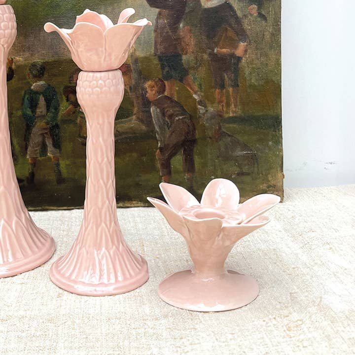 Opjet Paris - Wholesale Candle Holder - Palm tree candle holder pm pink D9 H6.2cm2