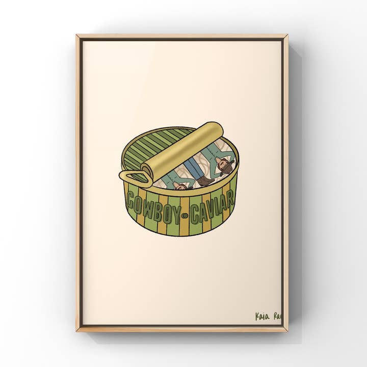 Cowboy Caviar Fish Tin Art Print for wholesale by Surf Cowboy