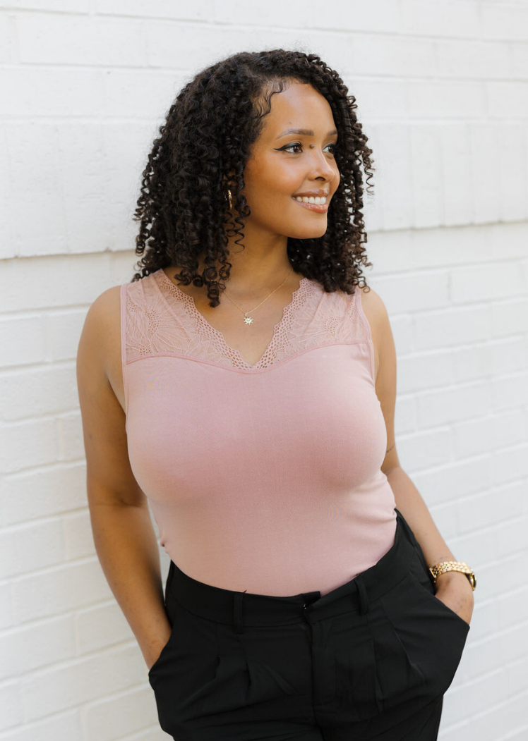 ELIETIAN - Vente Haut en maille – femme - Top réversible avec insert en dentelle43