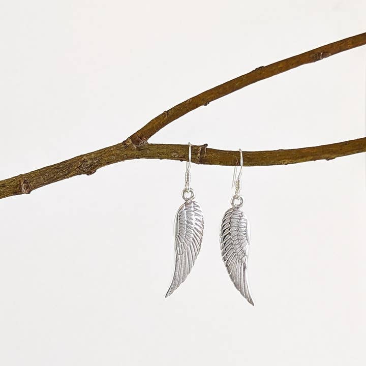 Flying Wing Earrings in Sterling Silver for wholesale by The Green Gecko