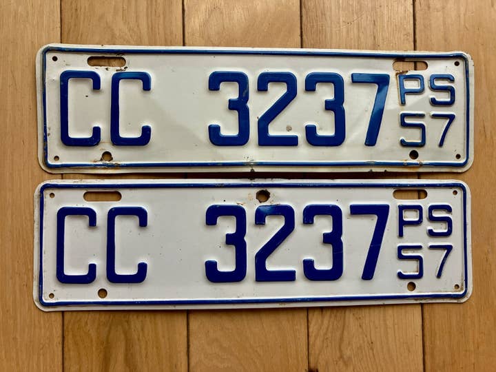 Pair Of 1957 Washington State Common Carrier License Plates for wholesale by RusticPlates