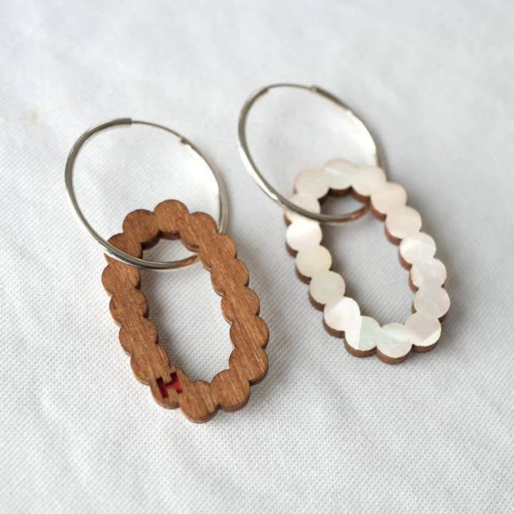 HUMUZ - Wholesale Dangle Earrings - Ring of Pearls, white mother-of-pearl2