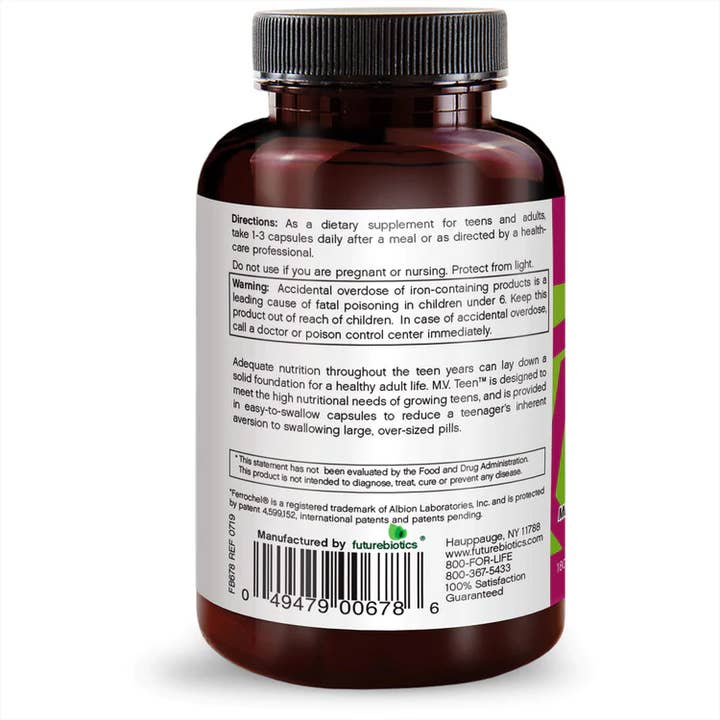Futurebiotics – Engroshandel Kosttilskud og vitaminer – MV Teen™ (Multi for Teens) - Værdi Størrelse3