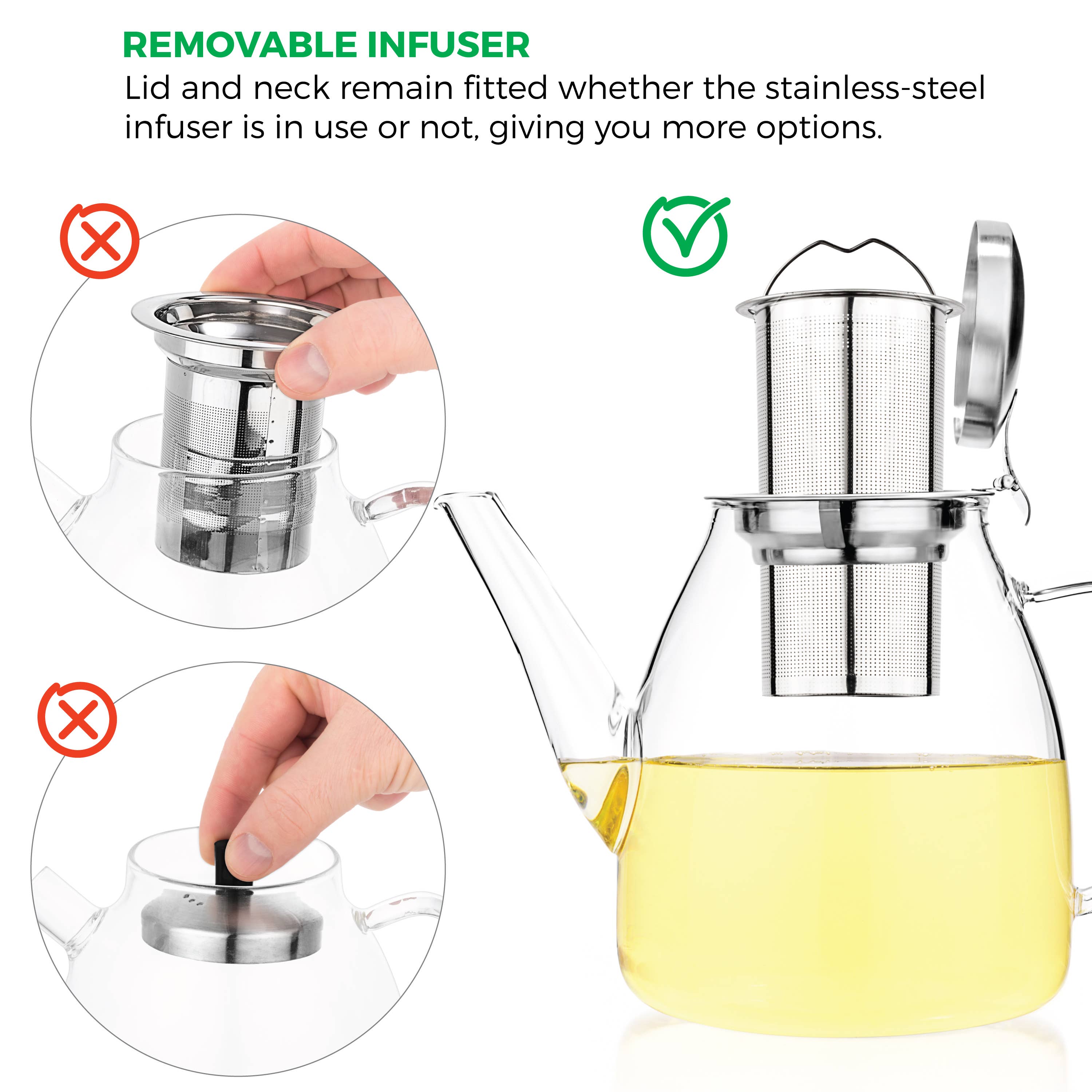 TEALYRA / LUXBE - Wholesale Tea Pot - Galaxy Glass Teapot Kettle 37oz Stove Top Safe For loose Tea3