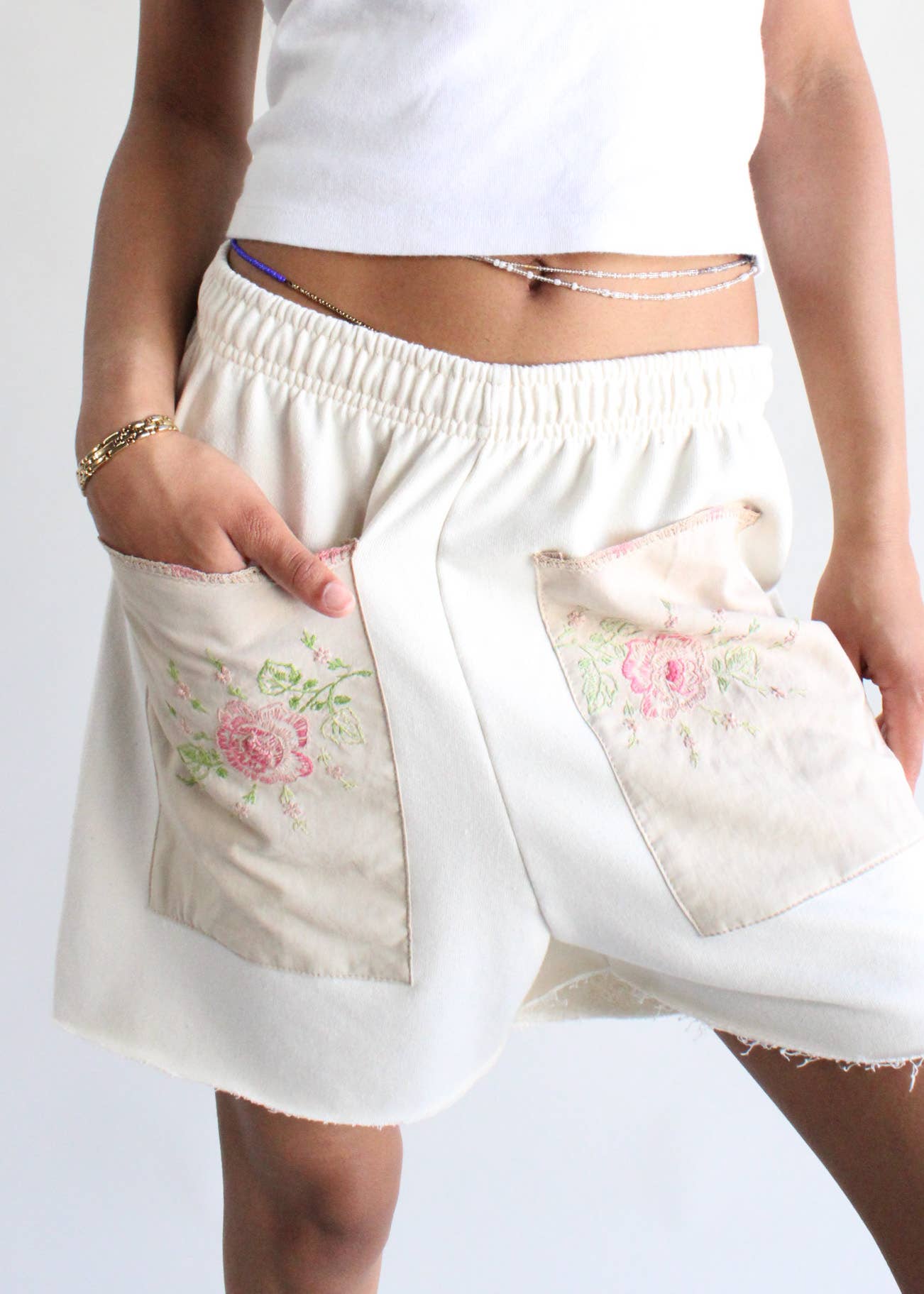American Recycled Clothing - Wholesale Shorts - Women's - Sweat Short with Embroidered Front Pocket7