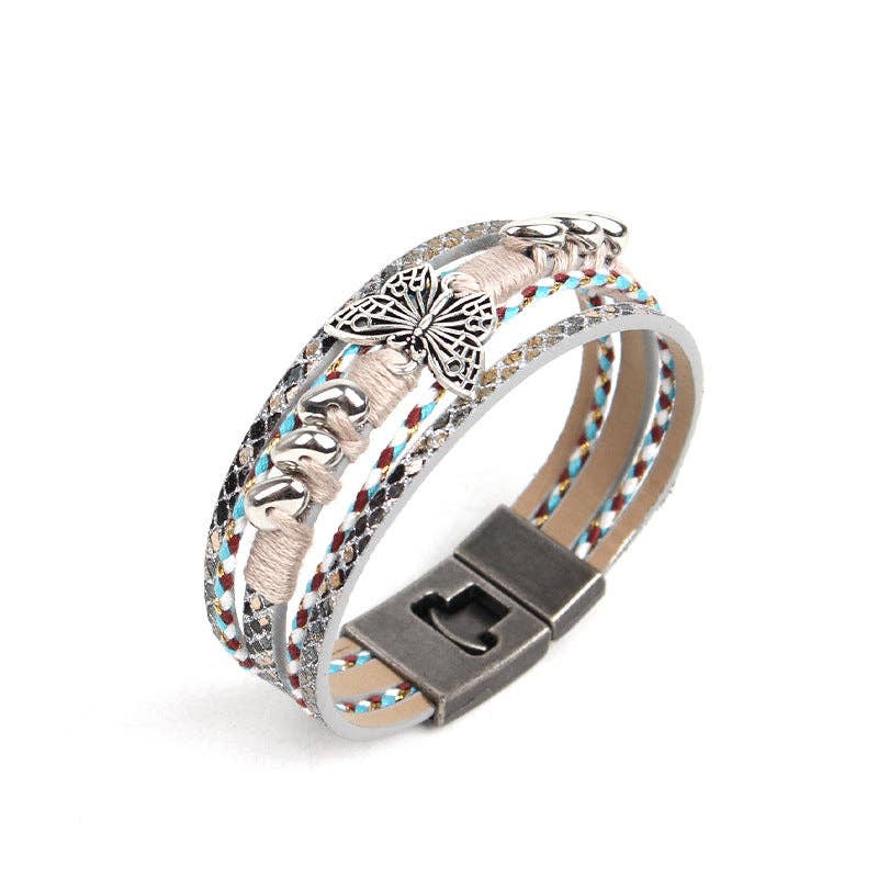 A  Butterfly Multi Layer Braided Bracelet S5P617 for wholesale on Faire4