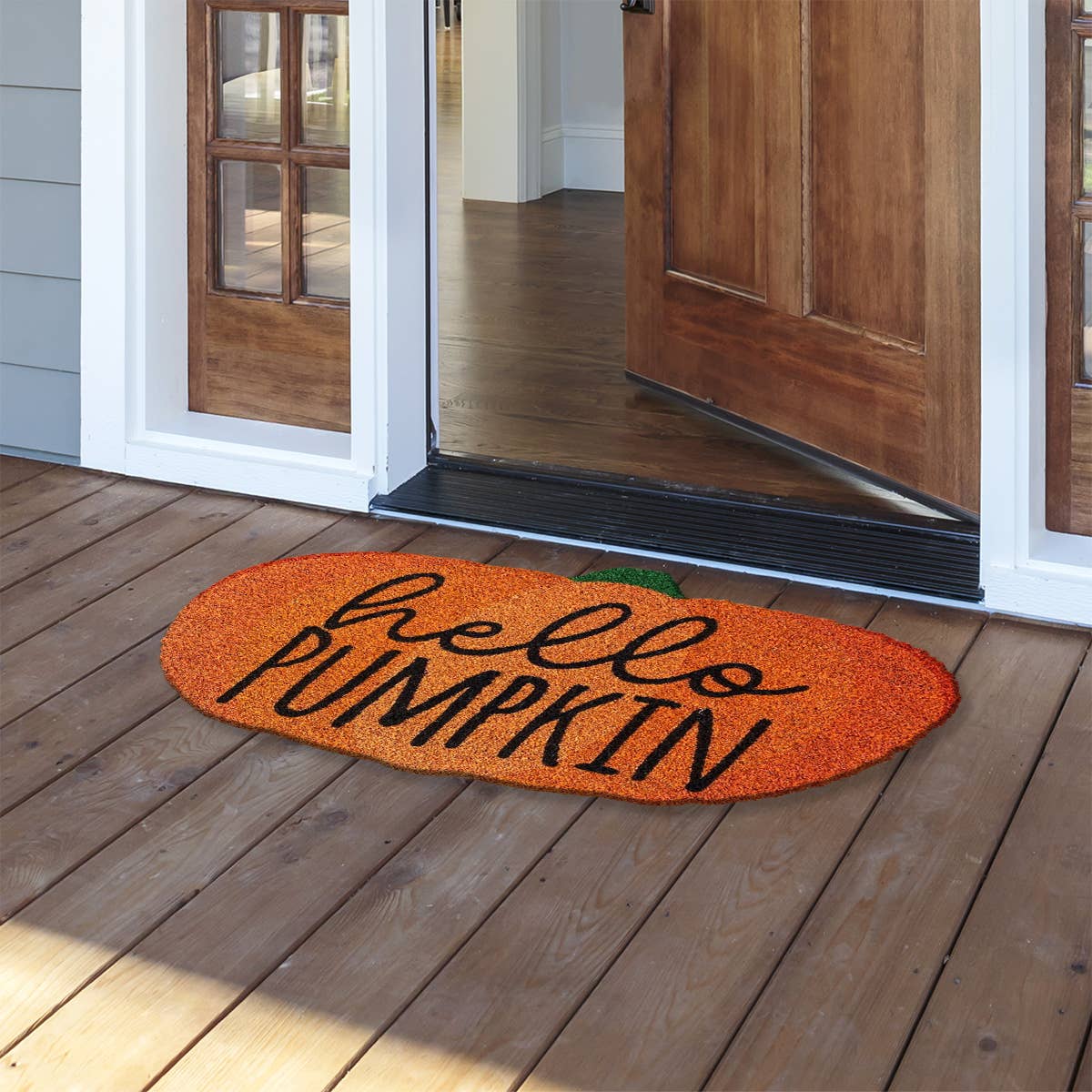 Briarwood Lane - Wholesale Door Mat - Hello Pumpkin Coir Fall Doormat 30" x 18" Indoor Outdoor1