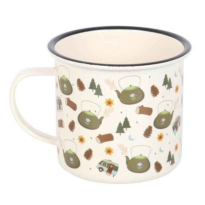Something Different Wholesale - Wholesale Coffee Mug - Camping Print Enamel Mug2
