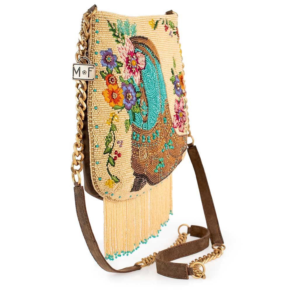 Mary Frances Accessories – wholesale Crossbody bag – Women's – Line Dance Beaded Cowboy Boots and Flowers Crossbody Handbag3