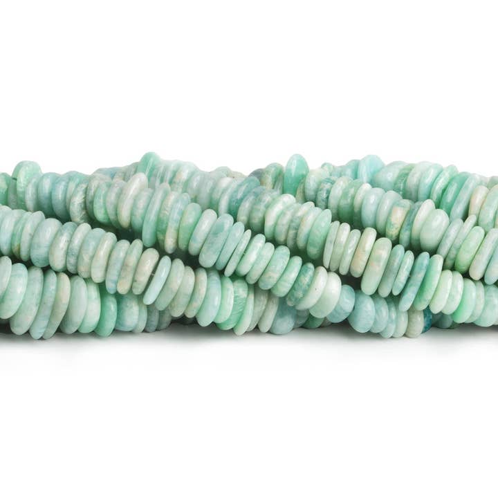 Croustilles longues Amazonite 7,5 pouces, 70 perles pour la vente par The Bead Traders