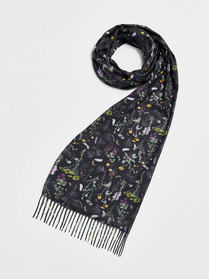 Wilderness Black Tassel Scarf - UK, US & EU for wholesale by Fable England