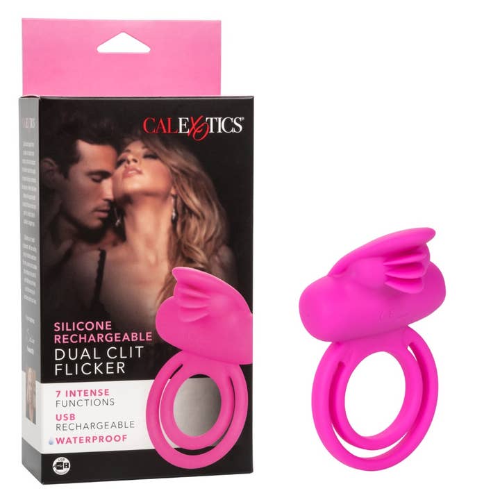 Silicone Rechargeable Dual Clit Flicker Enhancer for wholesale by CalExotics
