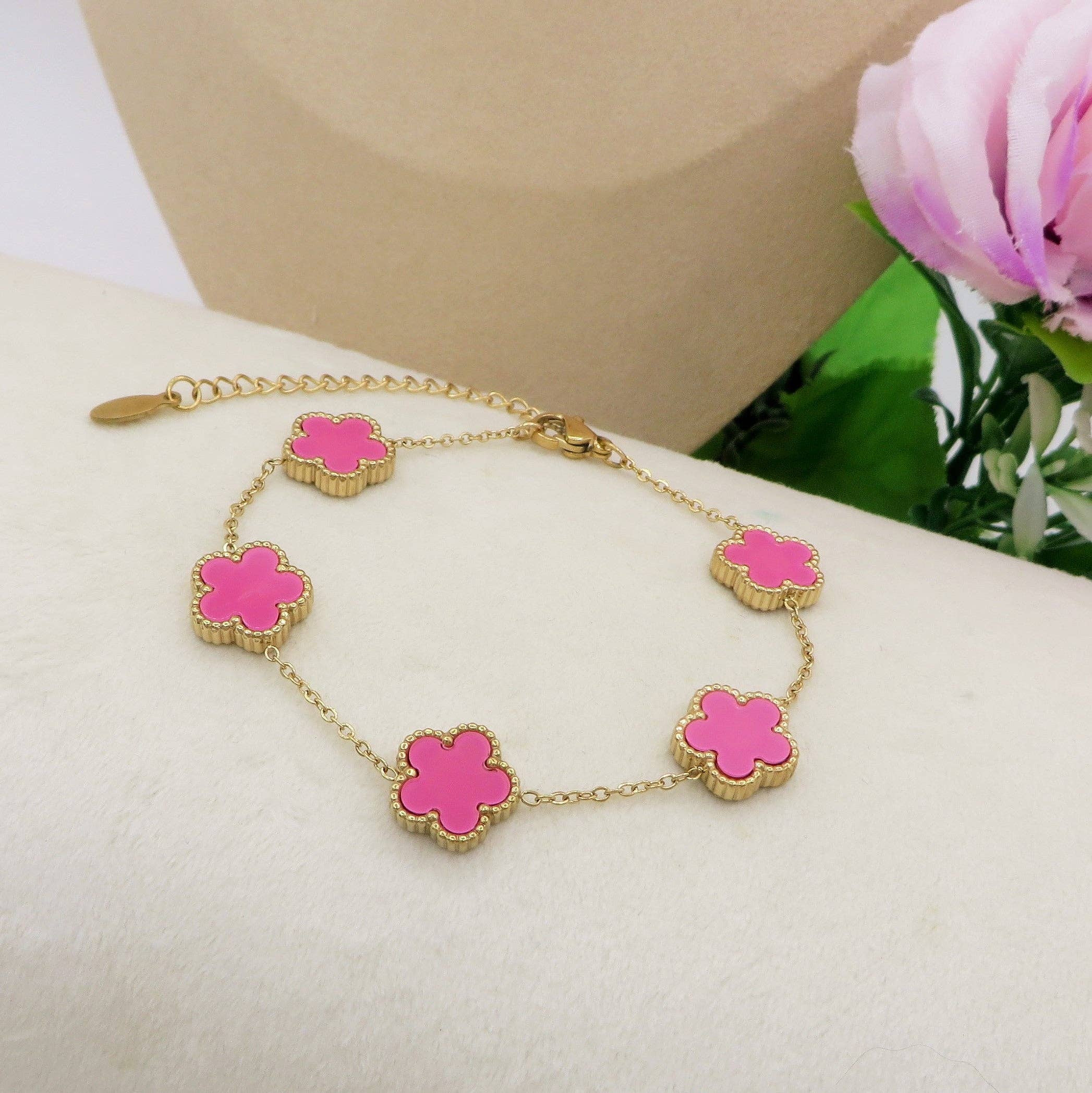 Daemon srls - Wholesale Charm/Dangle Bracelet - LILY  big Flowers ACCIAIO INOSSIDABILE ~ Bracciale fiori in madreperla11